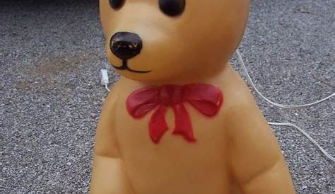 Vintage 1988 Union Products Christmas Lighted Teddy Bear Blow Mold 17