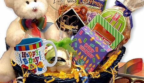Happy Birthday Teddy Bear Gift Basket • Happy Birthday Gifts • Gift