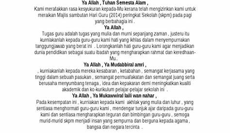 Teks Doa Sambutan Hari Guru - tukaffe.com - tukaffe.com