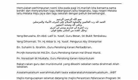 Rasmi Contoh Skrip Pengacara Majlis - Teks Pengacara Majlis Docx