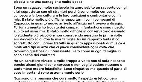 Il testo descrittivo. La descrizione della persona: Tema "Il mio