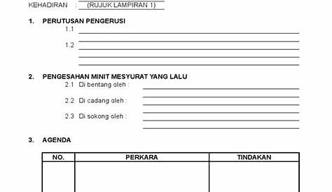 Contoh Minit Mesyuarat Kali Pertama Pdf at Cermati