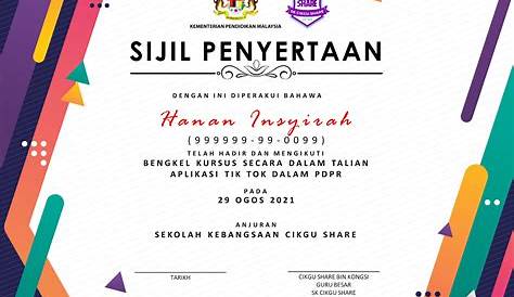 Contoh Sijil Penyertaan Program - Seve Ballesteros Foundation