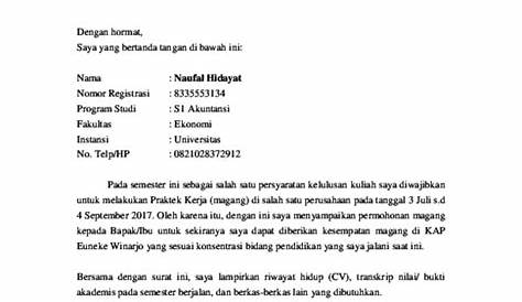 Contoh Surat Permohonan Magang - Kumpulan Contoh Surat dan Soal Terlengkap