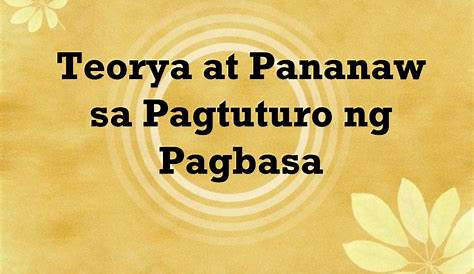 teorya ng pagbasa - philippin news collections