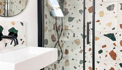Terrazzo feature floor and walls perfect for any bathroom