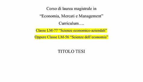Tesi Di Laurea in Marketing - Economia Aziendale - Docsity