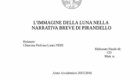 Tesi di Laurea Triennale in Lettere Moderne | Tesi di laurea di Critica