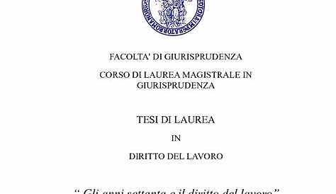 Tesi di Laurea in Giurisprudenza | Gian Luca Rossi