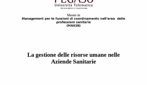 Tesi coordinamento unipegaso | Tesi di laurea di Gestione delle Risorse