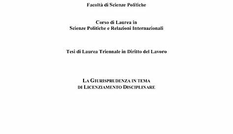 Tesi di Laurea triennale scienze dei servizi giuridici? - Docsity