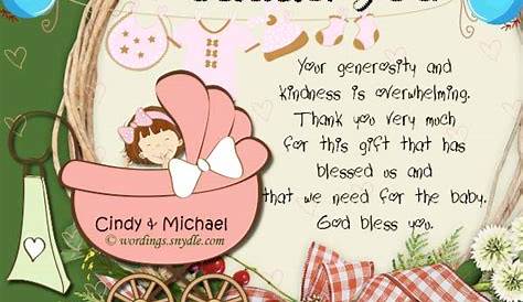 Thank You Messages for Baby Shower Messages And Gifts – Wordings and