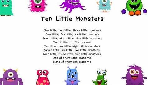 5 little monster poem | Kindergarten fall | Pinterest