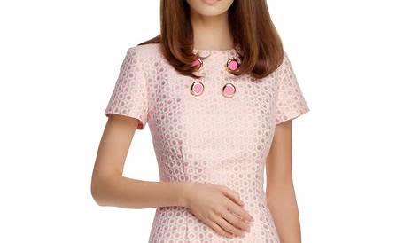 MARMALADE Mod Vintage 60s Fitted Dress in Pink Retro Circle