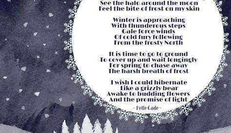 A Collection Of Seven Winter Poems. | Winter poems, Winter love quotes