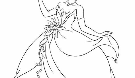 Desenho de Tiana princesa da Disney para colorir - Tudodesenhos
