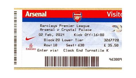 Arsenal time capsule - Emirates... Football Ticket, Arsenal Football
