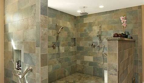 Walk in shower without glass doors