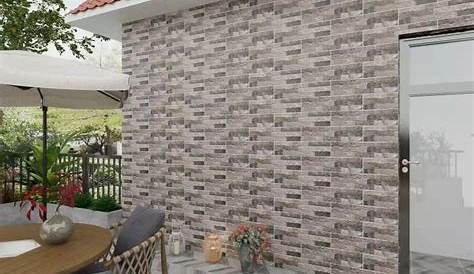 Stone bricks elevation tiles design - Lorison Tiles LLP