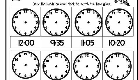 Telling time worksheets for 2nd grade