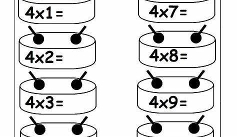 Times Tables for kids - 4 Times Table Sheets