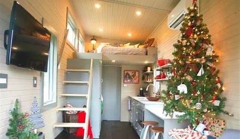 Tiny House Decorated For Christmas