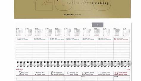 Glocken Tisch-Querkalender - 297 x 105 mm, 1 Woche/2 Seiten, 5072321