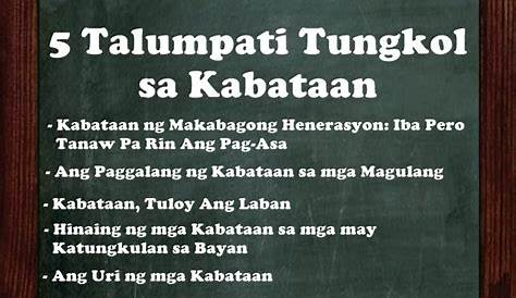 Talata Tungkol Sa Edukasyon Ng Kabataan | ngedukasyon