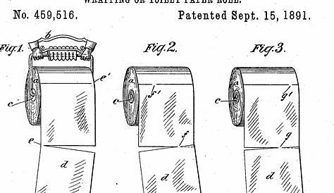 Toilet Paper Roll Patent Drawing From 1891 - Vintage Drawing by Aged Pixel