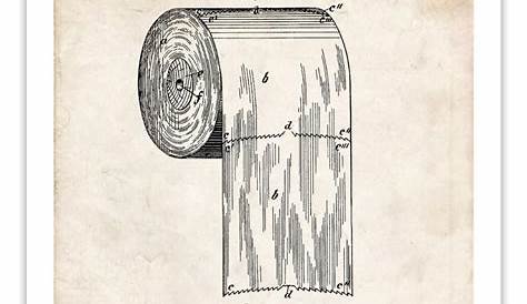 TOILET PAPER ROLL invention poster 18x24" 1891 patent print (Free