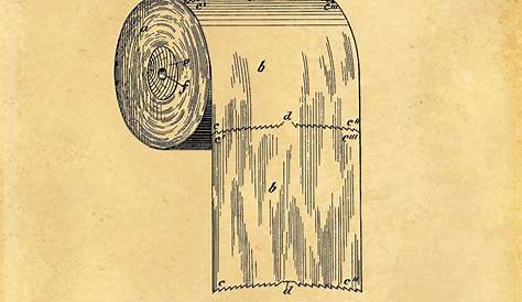 Toilet Paper Roll Patent Drawing From 1891 - Vintage Drawing by Aged Pixel