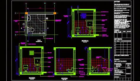 Toilet Design AutoCAD Working DWG Detail (6'-6x8'-6) | Plan n Design