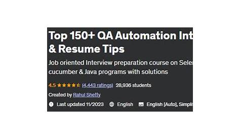 Top 150 Qa Automation Interview Questions Resume Tips Engineer Example Free Guide