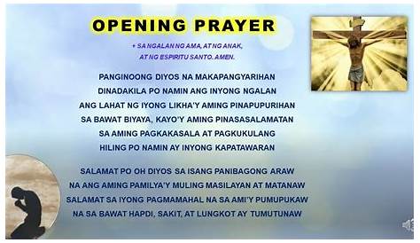 Prayer Before Meeting Tagalog Opening Prayer For Meeting, Closing