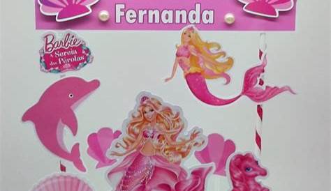 Topo de Bolo Barbie Sereia | Elo7 Produtos Especiais