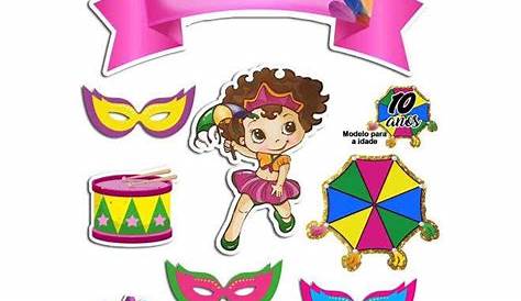 Topo de Bolo Carnaval Bloquinho Aniversário | Shopee Brasil