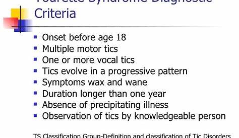 Tourettes Syndrome Dsm 5 Tourette's & Tic Disorders Definition, Symptoms