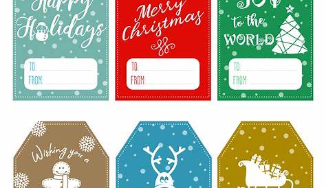 Set of 6 CHRISTMAS GIFT TAGS hang tags Traditional Christmas