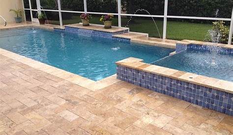 Travertine Pavers Pool Deck Images Silver Tumbled , Silver Mist