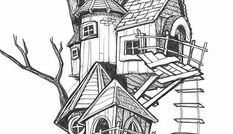 Tree House Sketch Coloring Pages Best Coloring Pages For Kids