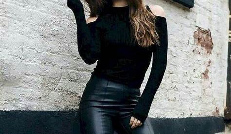 Trendy Cold Weather Outfits Black Leggings