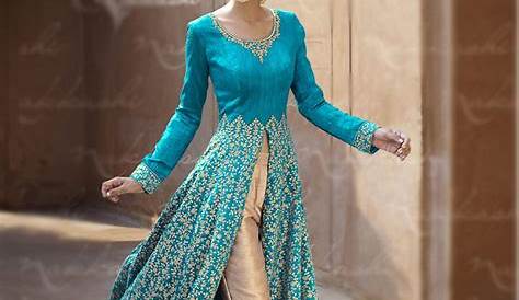 Blue Bhagalpuri Designer Anarkali Suit 67963 Indian outfits, Indian