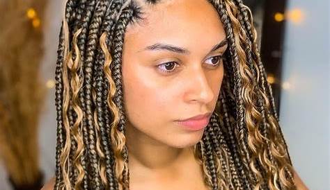 Triangle Box Braids Medium Sized With Curly Ends Jumbo