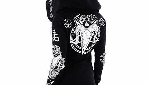 Mens WINGED SKELTON Hoody Black From Spiral USA in the United States