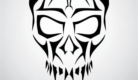 Tribal skull tattoo design Royalty Free Vector Image