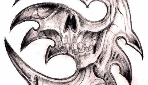 Set of Tribal Skulls for Tattoo. Stock Vector - Illustration of retro