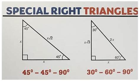 Trig Triangles 30 45 60 Special Right 90 And 90