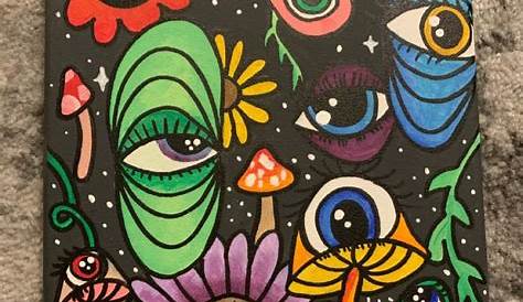 Trippy hippy art on canvas | Diy canvas art, Hippie painting, Diy