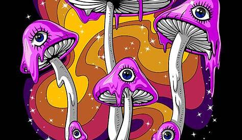 Trippy Mushroom Drawing With Face - Jamas the olvidare