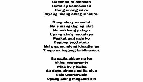 Tula Para Sa Wikang Filipino - Xoxo Therapy